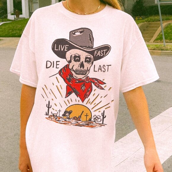 Live Fast Last Tee, Retro Graphics Tee - Picture 1 of 3